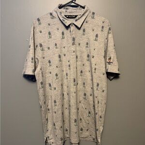 Travis Mathew Gray Polo Shirt with Pattern